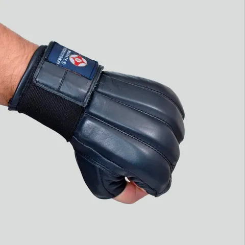 Protective leather gloves BLACK